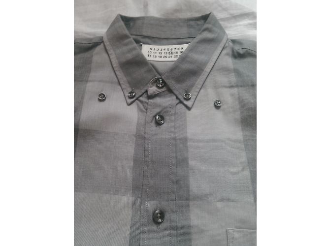 Camicia Maison Martin Margiela in cotone grigia a maniche lunghe Grigio - vista 3