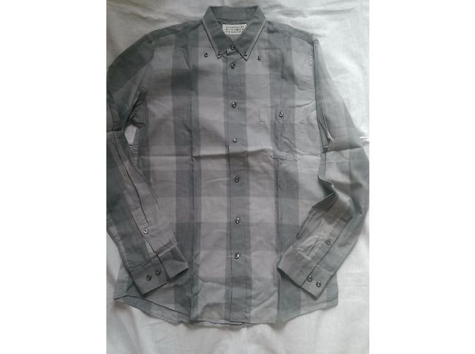 Camicia Maison Martin Margiela in cotone grigia a maniche lunghe Grigio - vista 4