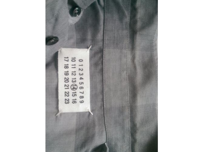 Camicia Maison Martin Margiela in cotone grigia a maniche lunghe Grigio - vista 6