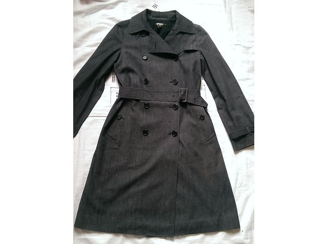 Gabardina Dkny Azul Gris de Algodón - vista 3
