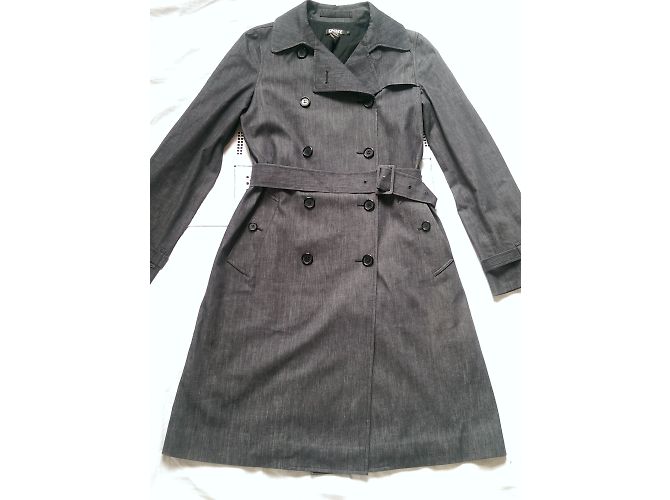 Gabardina Dkny Azul Gris de Algodón - vista 4