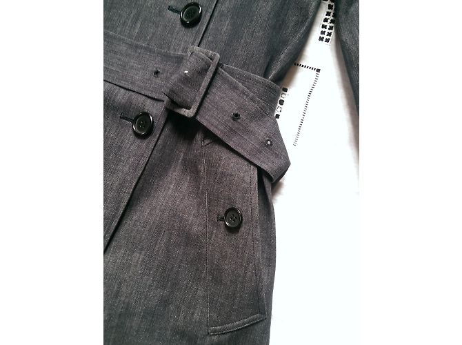 Gabardina Dkny Azul Gris de Algodón - vista 7