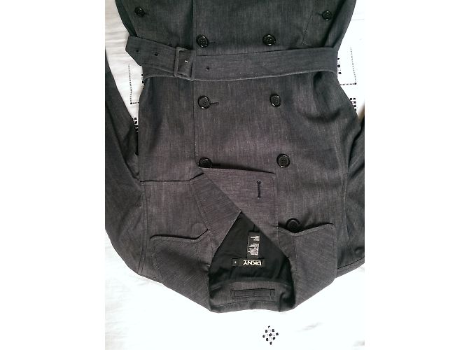 Gabardina Dkny Azul Gris de Algodón - vista 9