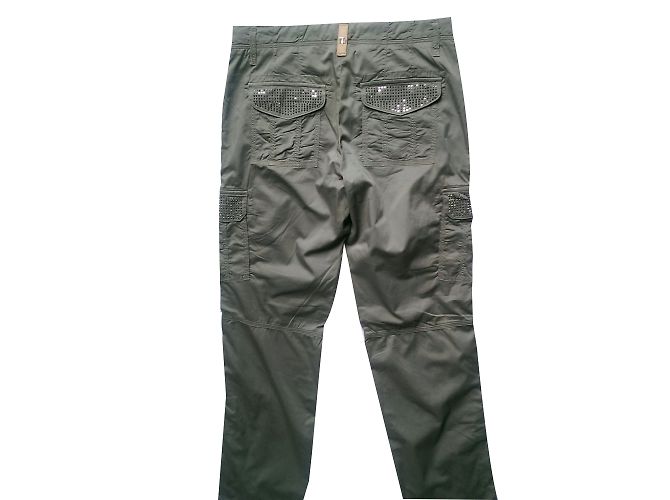Trussardi Jeans Hose Grün Khaki mit Multitaschen - Ansicht 2