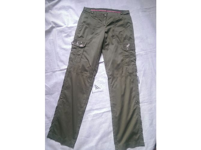 Trussardi Jeans Hose Grün Khaki mit Multitaschen - Ansicht 3