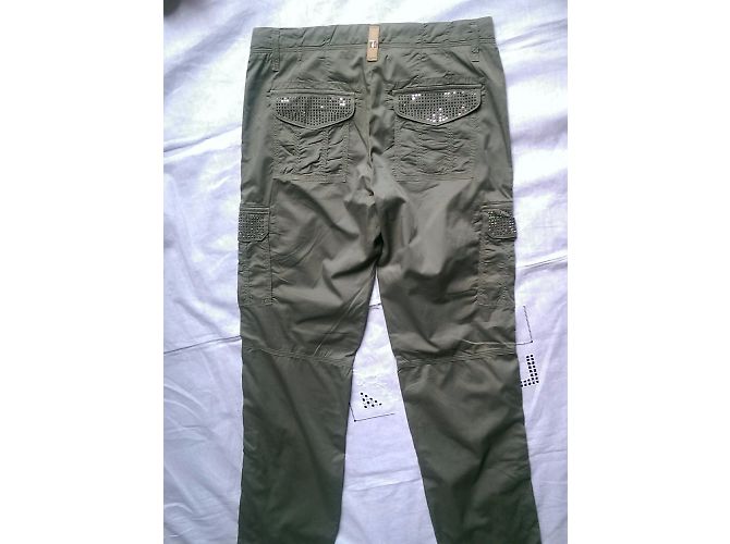 Trussardi Jeans Hose Grün Khaki mit Multitaschen - Ansicht 4
