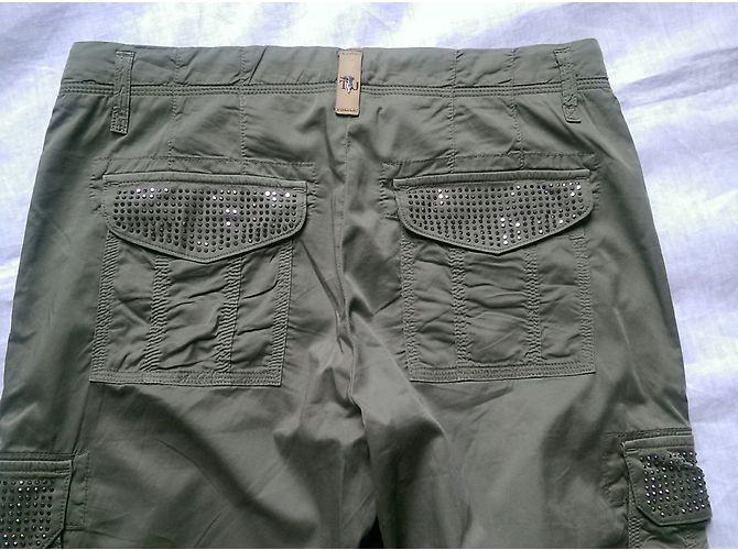Trussardi Jeans Hose Grün Khaki mit Multitaschen - Ansicht 6