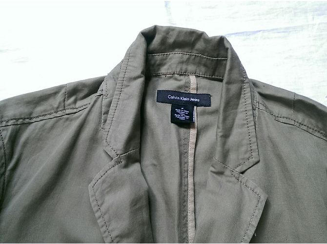 Giacca Blazer Calvin Klein Verde Cotone Lino M - vista 6
