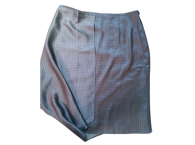 Falda de Tubo Giorgio Armani de Seda Estampado Gris Azul Multicolor - vista 2