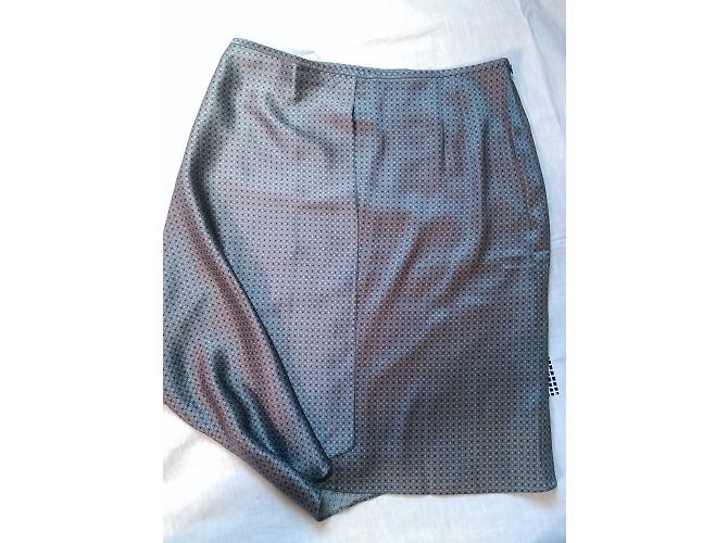 Falda de Tubo Giorgio Armani de Seda Estampado Gris Azul Multicolor - vista 4
