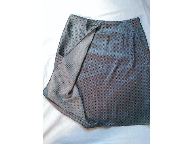 Falda de Tubo Giorgio Armani de Seda Estampado Gris Azul Multicolor - vista 5