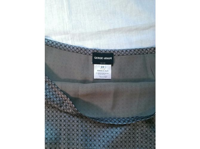 Falda de Tubo Giorgio Armani de Seda Estampado Gris Azul Multicolor - vista 6