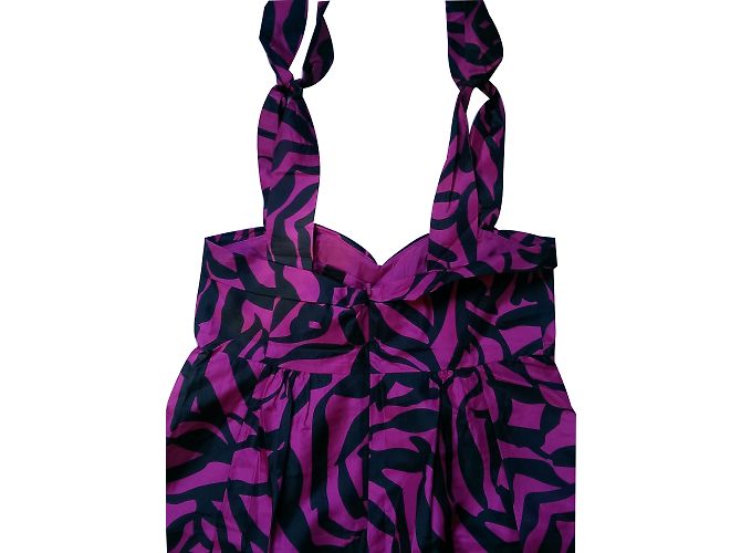 Abito Marc Jacobs in seta senza maniche nero e rosa - vista 2