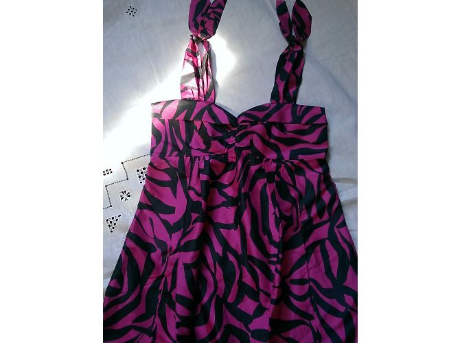 Abito Marc Jacobs in seta senza maniche nero e rosa - vista 5