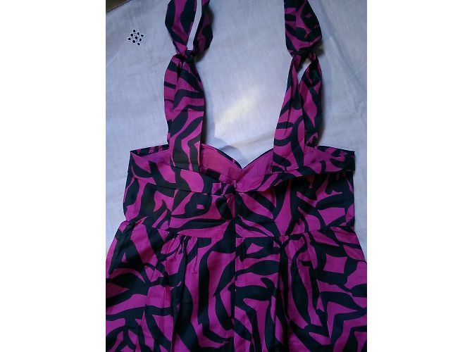 Abito Marc Jacobs in seta senza maniche nero e rosa - vista 7