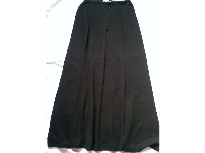Falda larga acampanada de algodón negro Sonia Rykiel - vista 2