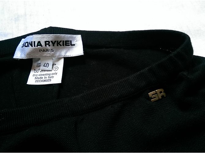 Falda larga acampanada de algodón negro Sonia Rykiel - vista 4