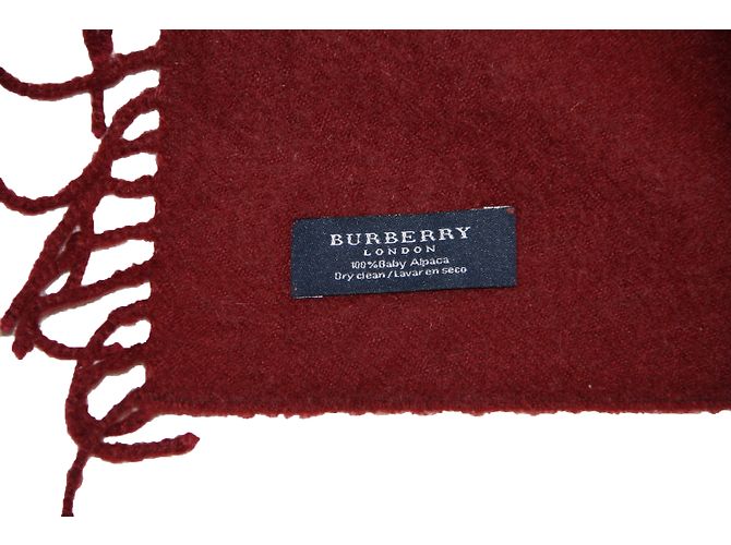 Sciarpa Burberry in lana rosso scuro Bordò - vista 2