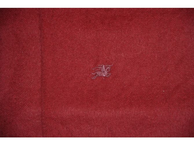 Sciarpa Burberry in lana rosso scuro Bordò - vista 5
