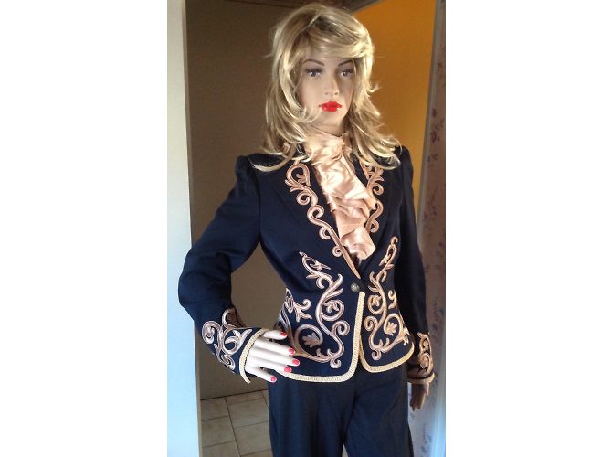 Autre Marque Blazer APART Nero con Ricami Beige - vista 3