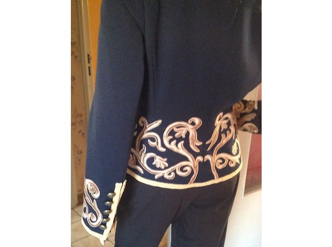 Autre Marque Blazer APART Nero con Ricami Beige - vista 4