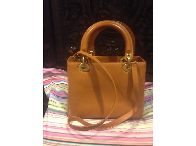 Bolsa de mão Christian Dior Lady Dior em couro marrom claro Castanho claro - vista 15