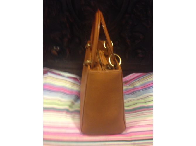 Bolsa de mão Christian Dior Lady Dior em couro marrom claro Castanho claro - vista 3