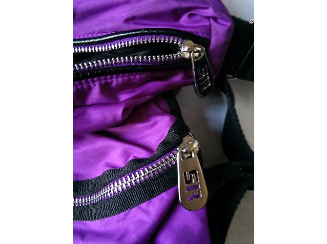 Borsa a tracolla Sonia Rykiel viola in tela e pelle Nero Porpora - vista 11