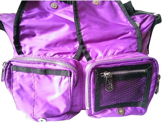 Borsa a tracolla Sonia Rykiel viola in tela e pelle Nero Porpora - vista 2