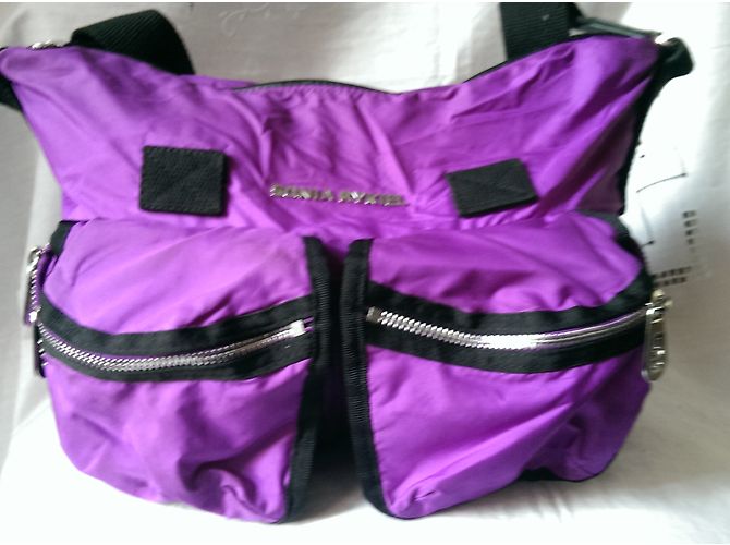 Borsa a tracolla Sonia Rykiel viola in tela e pelle Nero Porpora - vista 3