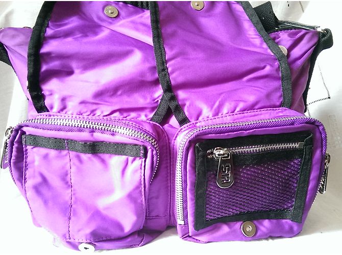 Borsa a tracolla Sonia Rykiel viola in tela e pelle Nero Porpora - vista 4