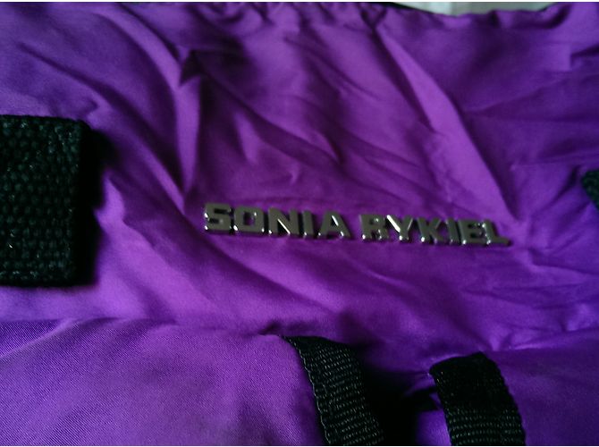 Borsa a tracolla Sonia Rykiel viola in tela e pelle Nero Porpora - vista 5