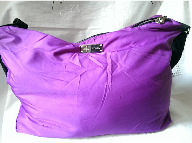 Borsa a tracolla Sonia Rykiel viola in tela e pelle Nero Porpora - vista 6