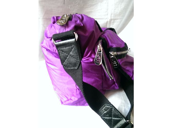 Borsa a tracolla Sonia Rykiel viola in tela e pelle Nero Porpora - vista 8