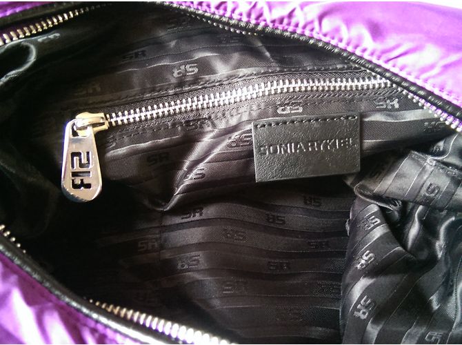 Borsa a tracolla Sonia Rykiel viola in tela e pelle Nero Porpora - vista 9