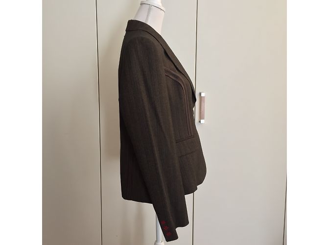 Trussardi Jeans Brown Viscose Jacket IT 46 - view 5