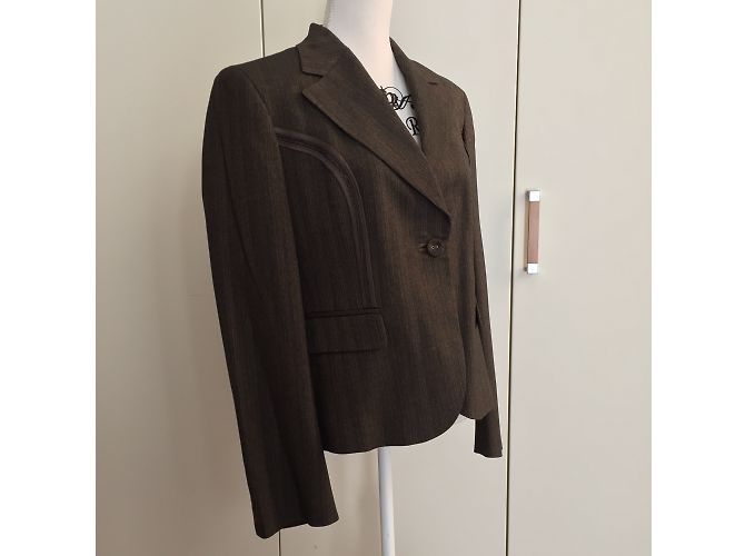 Trussardi Jeans Brown Viscose Jacket IT 46 - view 6