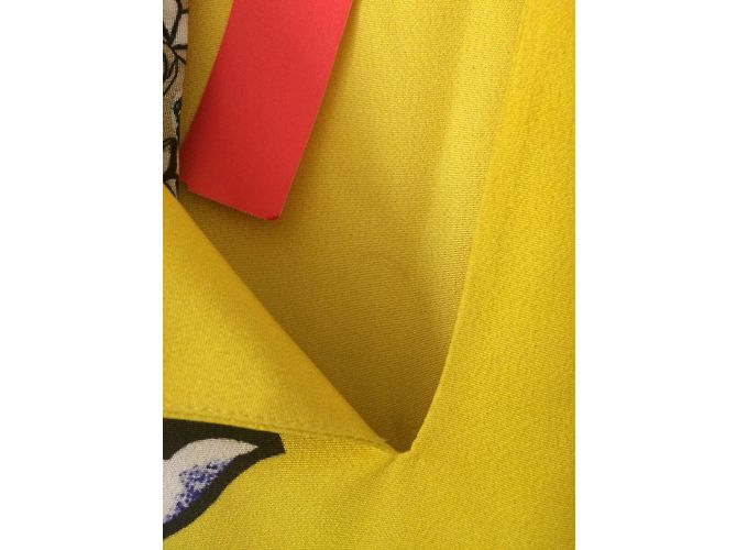 Etro Vestido de seda amarillo y estampado. Multicolor - vista 6