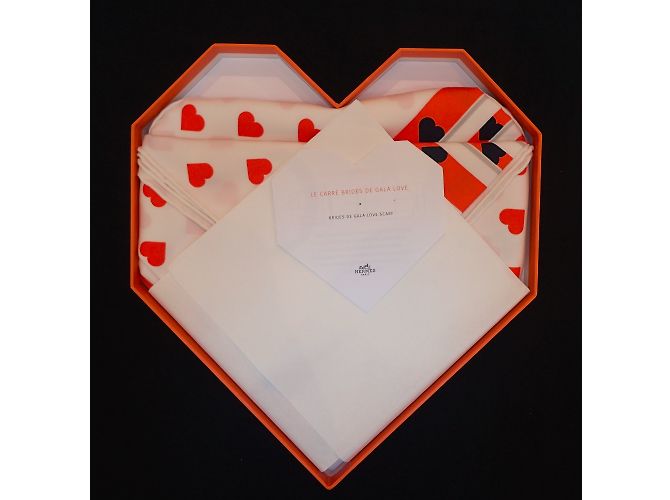 Hermès Sciarpa di seta Gala Brides Love Arancione Multicolore - vista 13