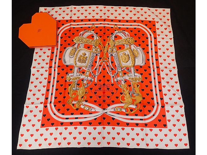 Hermès Sciarpa di seta Gala Brides Love Arancione Multicolore - vista 3