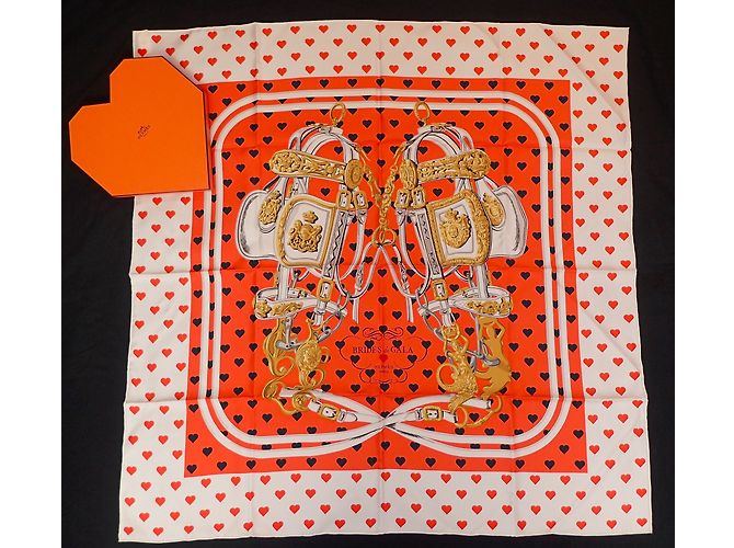 Hermès Sciarpa di seta Gala Brides Love Arancione Multicolore - vista 4