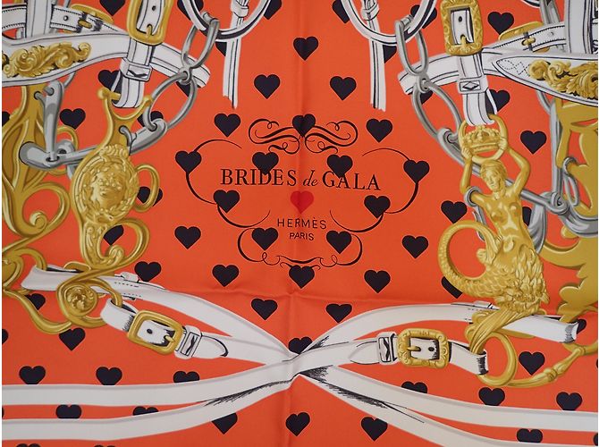 Hermès Sciarpa di seta Gala Brides Love Arancione Multicolore - vista 6