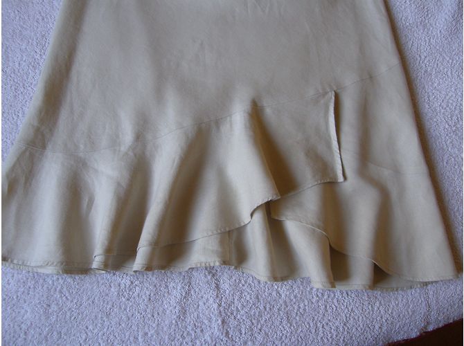 Falda de lino beige Gerard Darel - vista 5