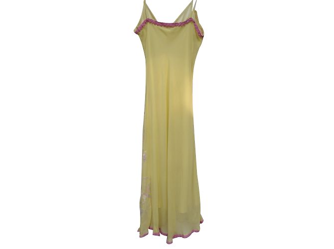 Autre Marque Vestido bordado ARAYAL de seda amarillo - vista 2