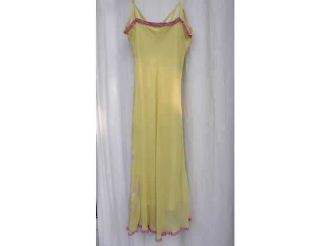 Autre Marque Vestido bordado ARAYAL de seda amarillo - vista 4