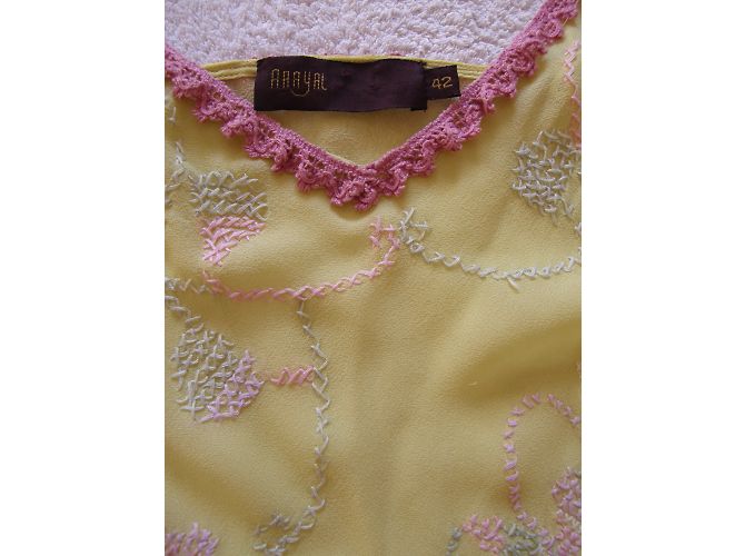 Autre Marque Vestido bordado ARAYAL de seda amarillo - vista 5