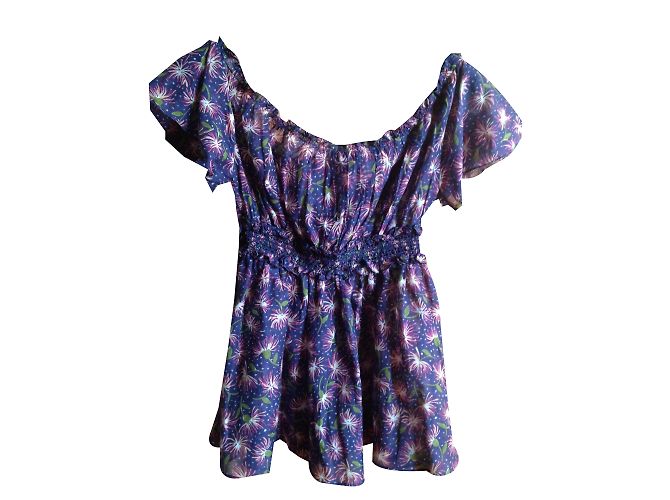 Sportmax Bluse aus Seide und Baumwolle Blau Mehrfarbig - Ansicht 2