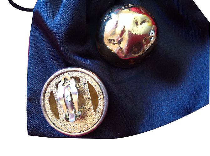Orecchini Yves Saint Laurent stile pepita dorati D'oro - vista 2