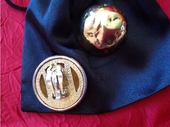 Orecchini Yves Saint Laurent stile pepita dorati D'oro - vista 6