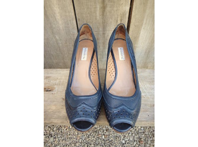 Fratelli Rosseti Décolleté open toe Fratelli Rossetti in pelle blu - vista 5